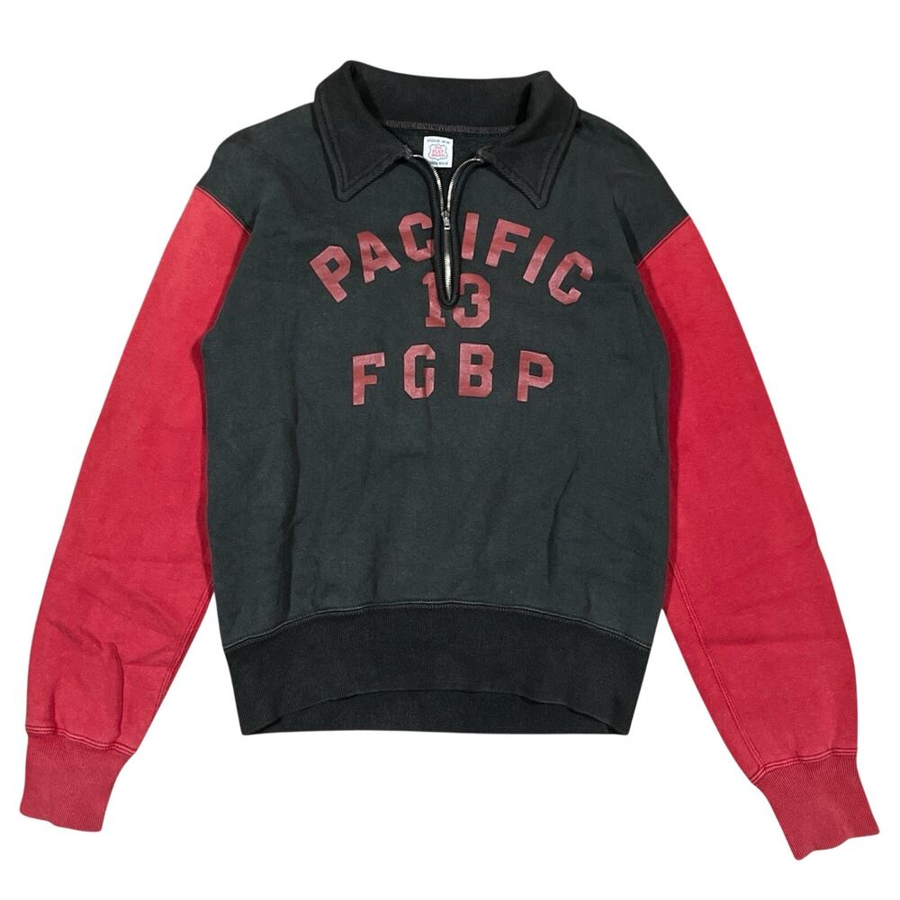 The Flat Head Varsity / Military Vintage Style Quarterzip Sweater Medium Japan